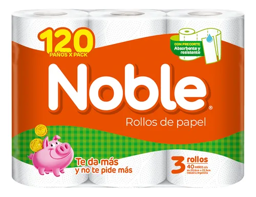 ROLLOS DE COCINA PAPEL 3 x 40 NOBLE